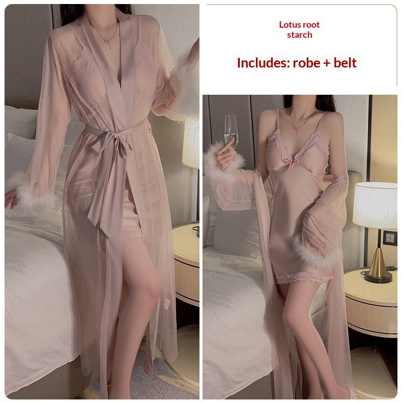 Satin Plus-Size Camisole And Pajama Set