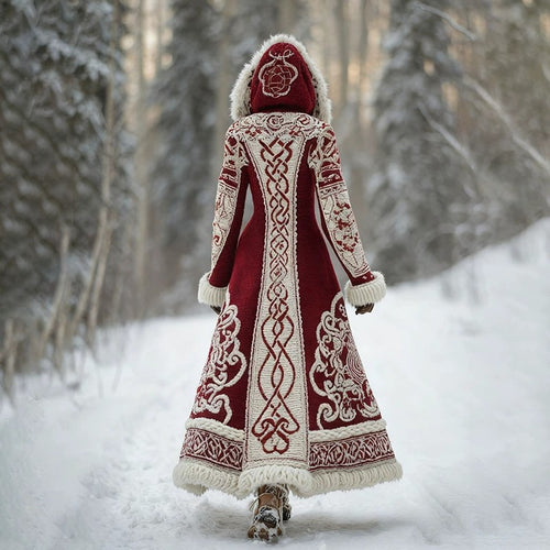Long Loose-fitting Hooded Coat With A 3D Digital Print