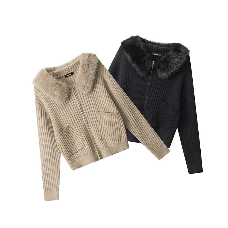 Womens Hooded Knit Sweater Cardigan